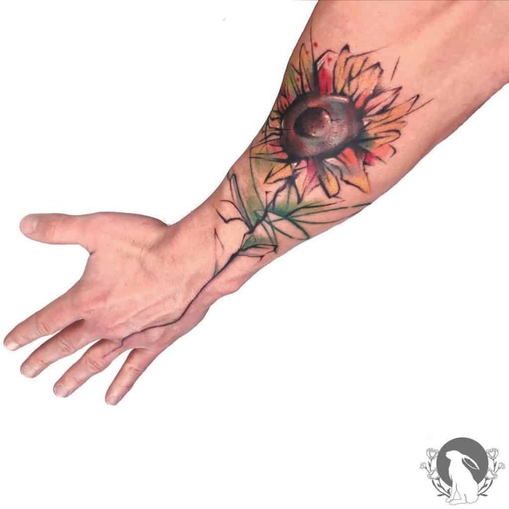 Dizajn tetovaža suncokreta za muškarce