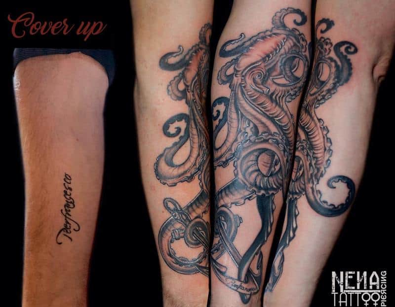 タコとアンカーのタトゥー2