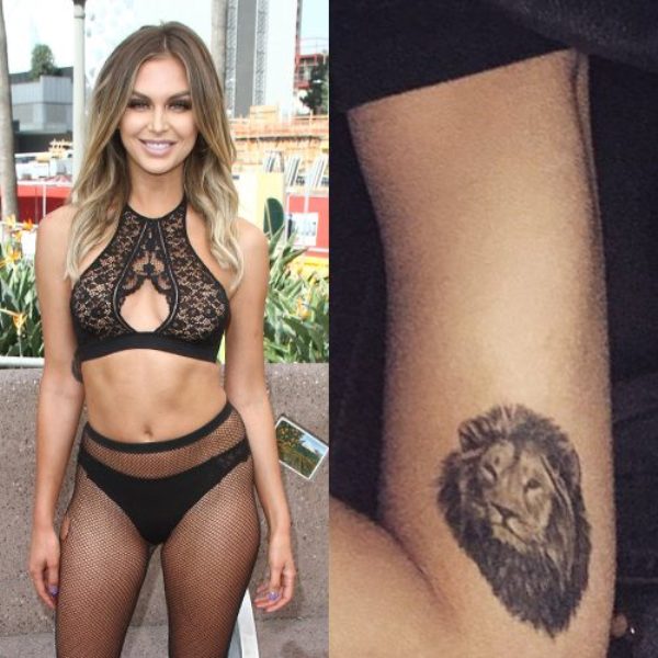 ララケントと彼女のライオンのタトゥー