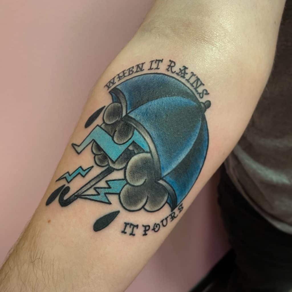 Skėtis „Bad Luck“ tatuiruotė 2