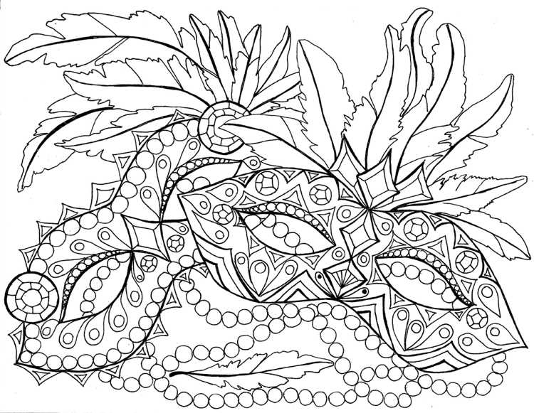 Imagini de colorat carnaval măști carnaval