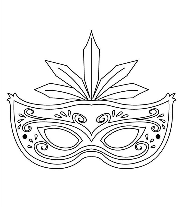 Șablon de măști de carnaval pentru colorat