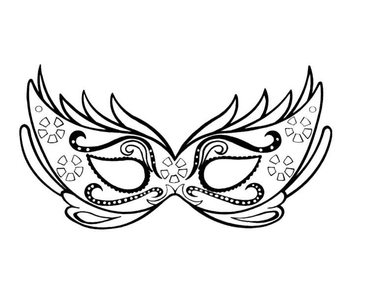Masca de carnaval de colorat