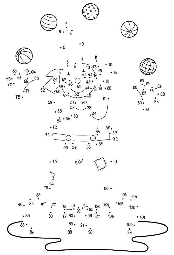 Conectează puncte Colorează un clovn de carnaval