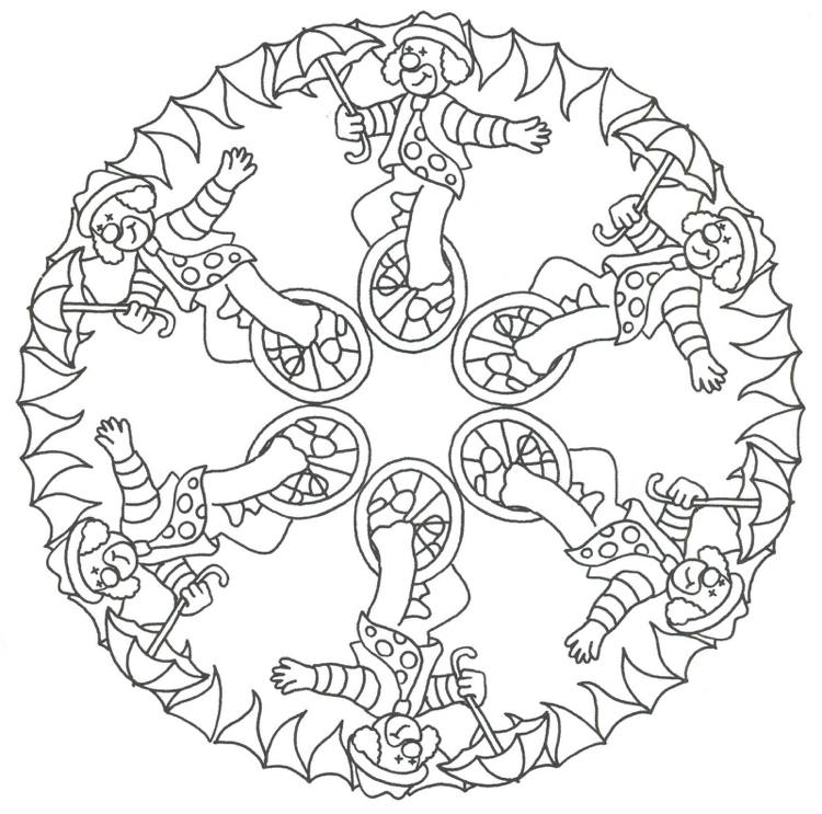 Culoare în imagini de carnaval clovn mandala
