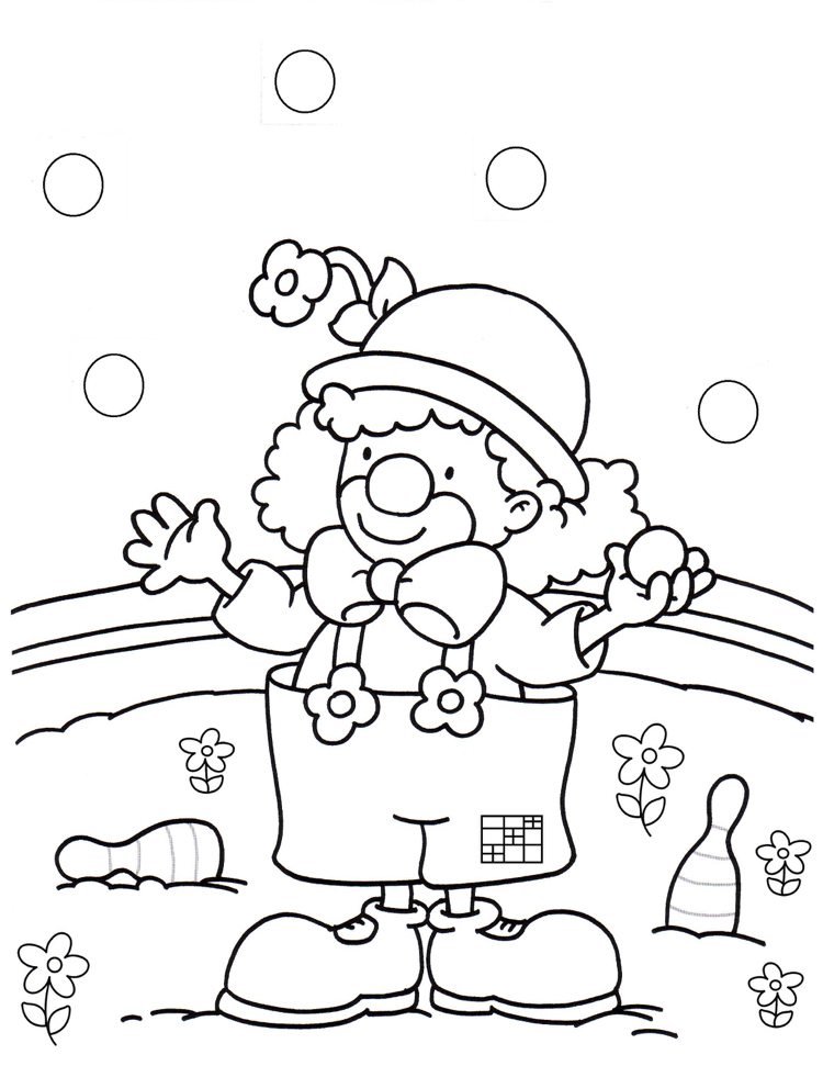 Clovn de carnaval pentru colorat