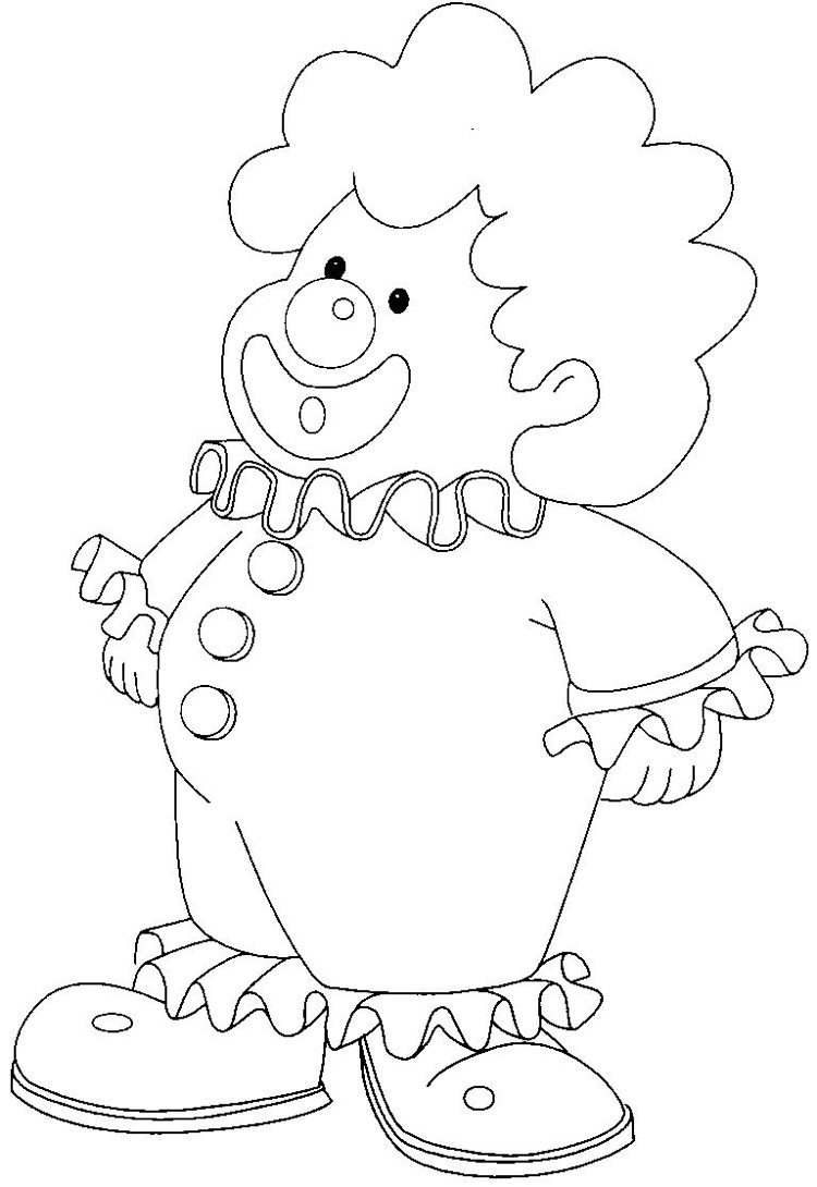Pagini de colorat carnaval copii mici clovn ușor