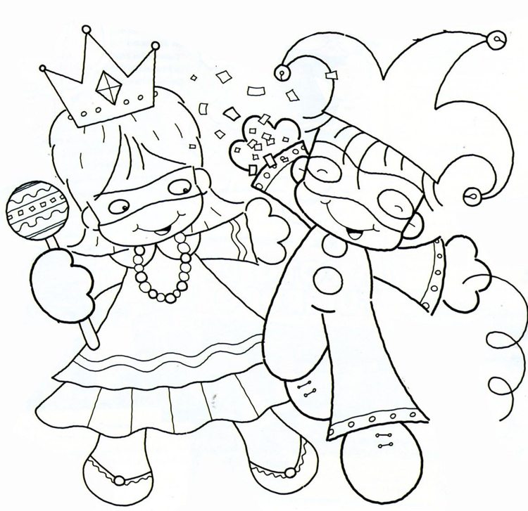 Tipărește imagini de carnaval și colorează-i pe copii