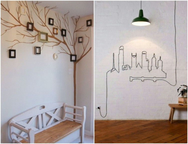 decor creativ de perete DIY potrivit pentru fiecare cameră idei de apartamente-decorare-de-perete-realizate-de-sine-cablu-cadru-orizont-oras