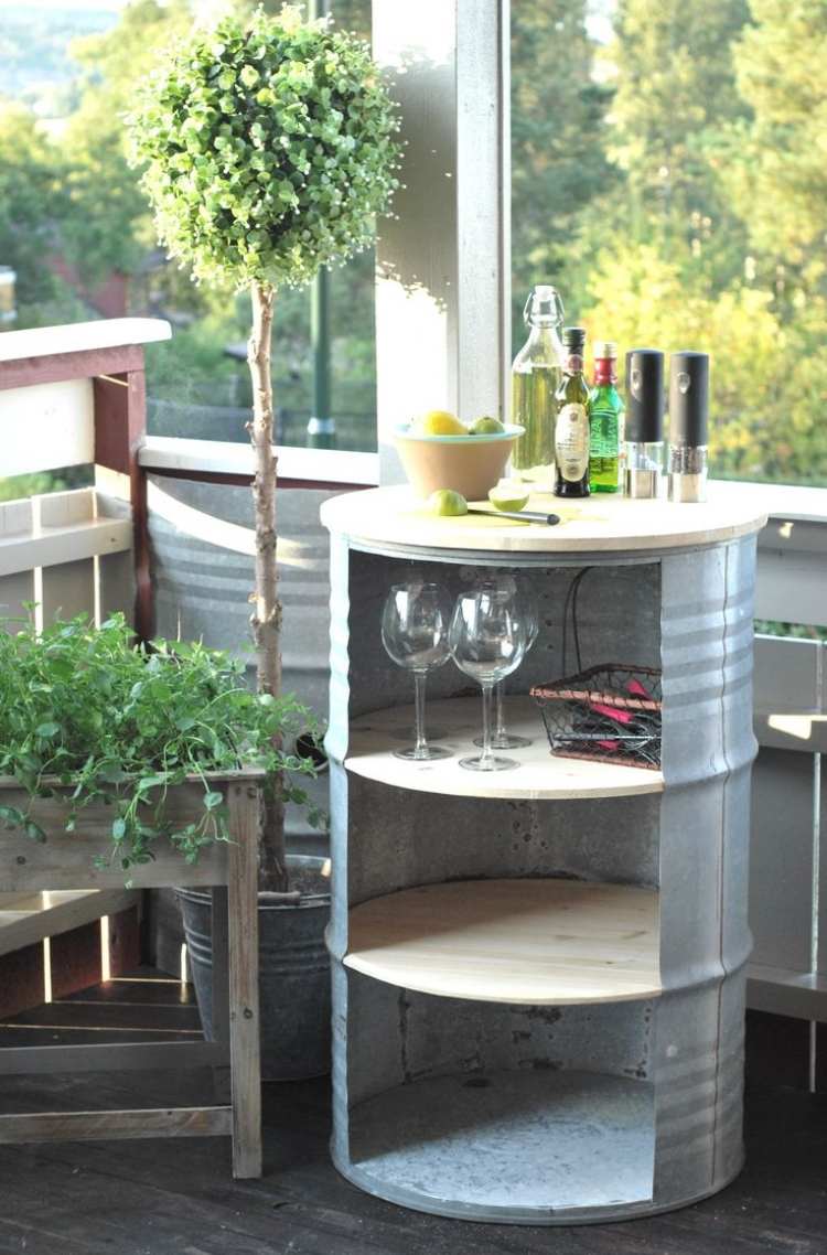 Masă laterală de casă pentru balcon idei de apartamente-masă-laterală-rafturi-balcon