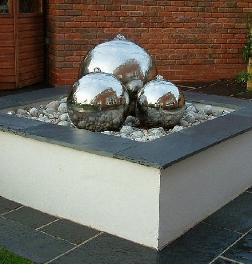 fântână grădină formă sferică optică metalică grădină fântână cu optică metalică sferică