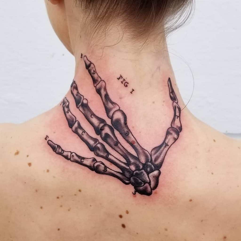 Skeleto rankos tatuiruotė, išsaugota tatuiruotė, kitaip 1