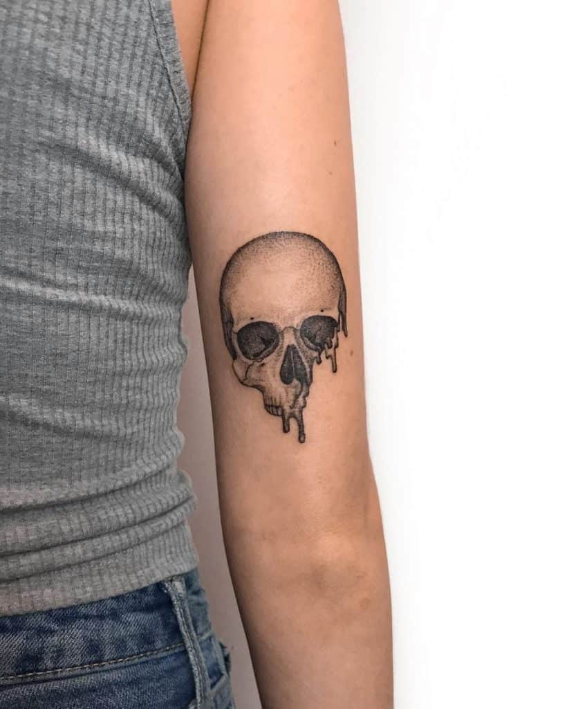Skeleto rankos tatuiruotė, išsaugota tatuiruotė, kaukolė 1