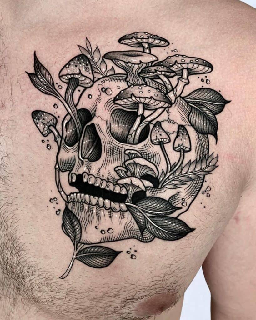 Skeleto rankų tatuiruotė, išsaugota tatuiruotė, kaukolė 2p