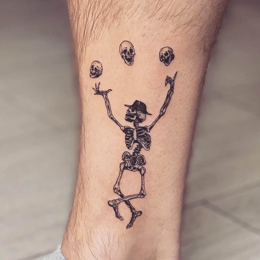 Skeleto rankų tatuiruotė, išsaugota tatuiruotė, pilna 1p