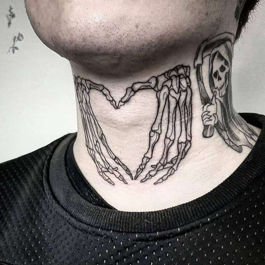 Skeleto rankos tatuiruotė, išsaugota tatuiruotė, niūri 1