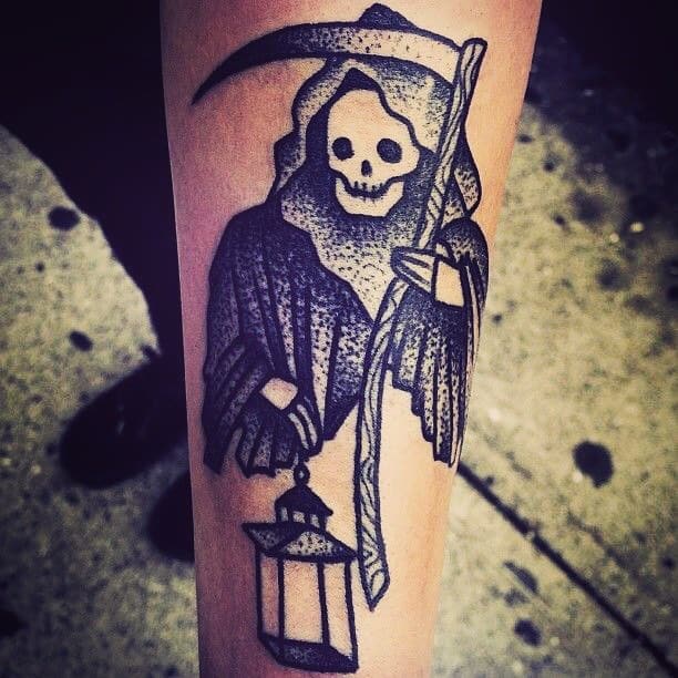 Skeleto rankos tatuiruotė, išsaugota tatuiruotė, niūri 3