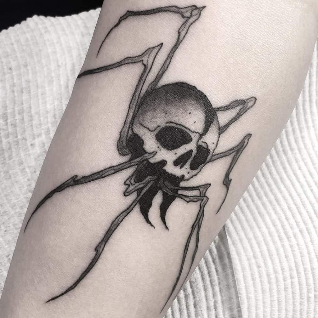 Skeleto rankų tatuiruotė, išsaugota tatuiruotė, gotika 2