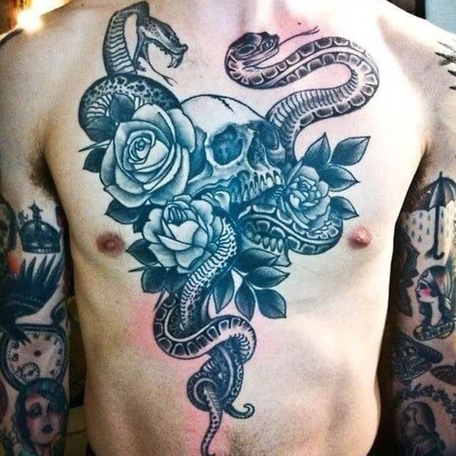 Skeleto rankų tatuiruotė, išsaugota tatuiruotė, siurrealizmas 1
