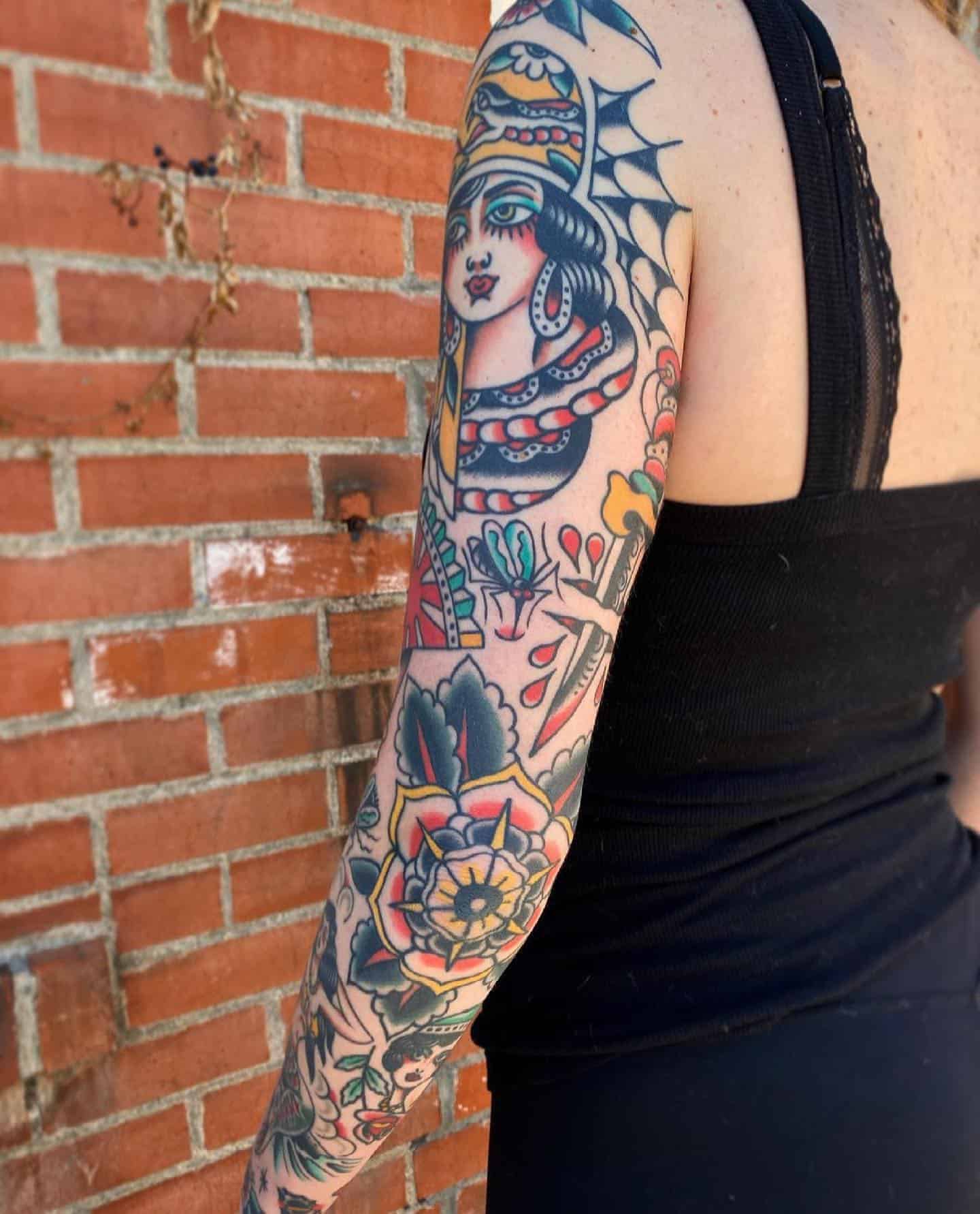 Tatuaggio manica tradizionale 3