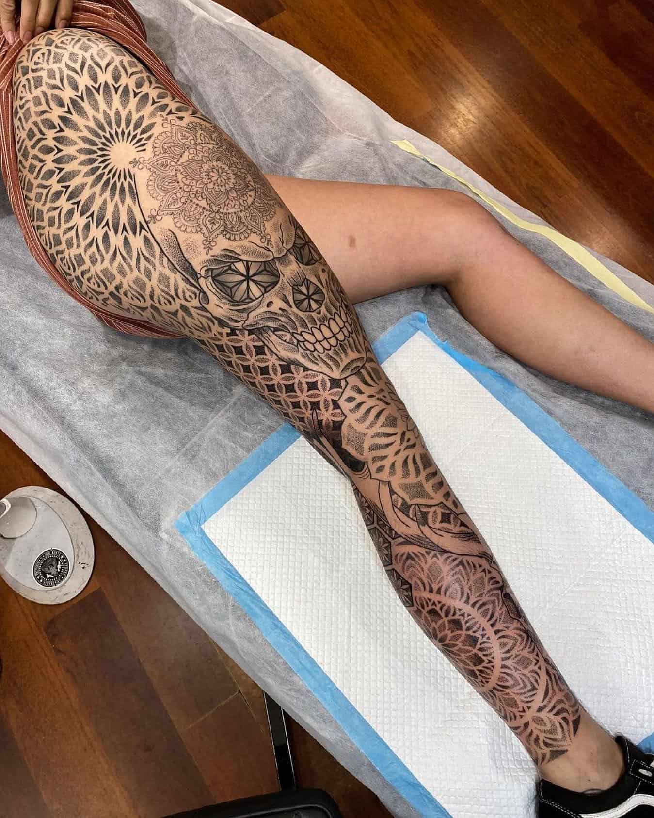 Tatuaggio manica gamba 4