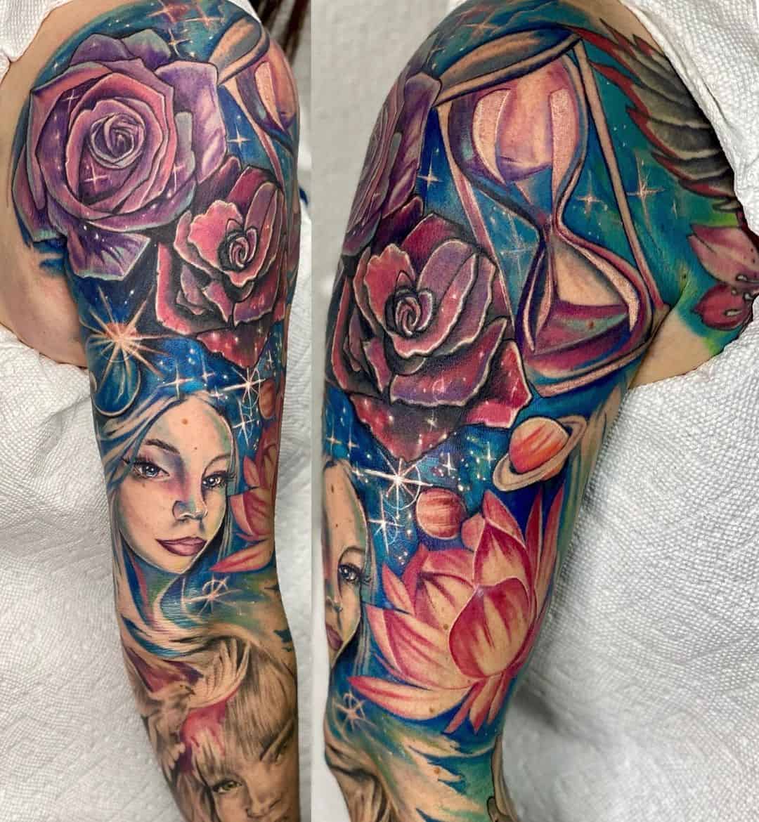 Tatuaggio manica colorato 3