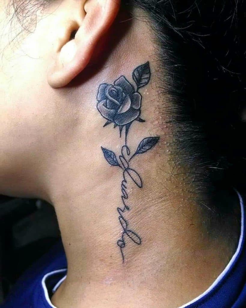 Tatuagem inspiradora no pescoço 1