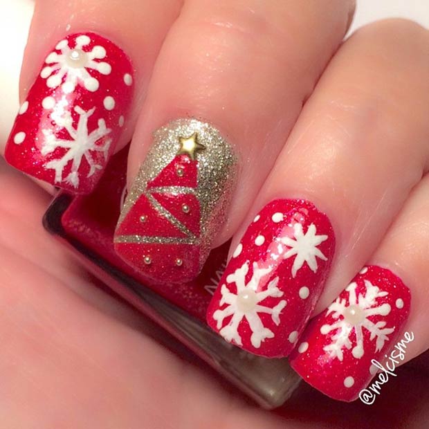 božična umetnost nohtov