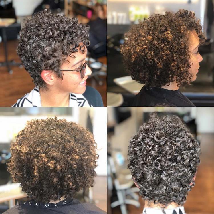 Tunsoare scurtă Pixie pentru păr încrețit