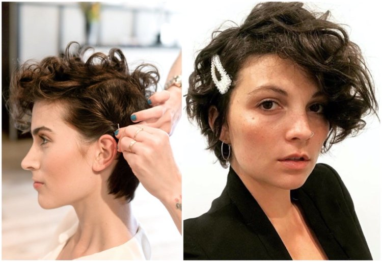 Coafura de tranziție de la tunsoare scurtă la bob cu bucle