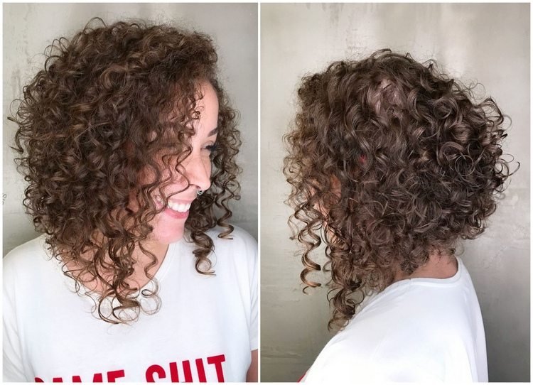 Bob lung în față, lung în spate, scurt cu bucle