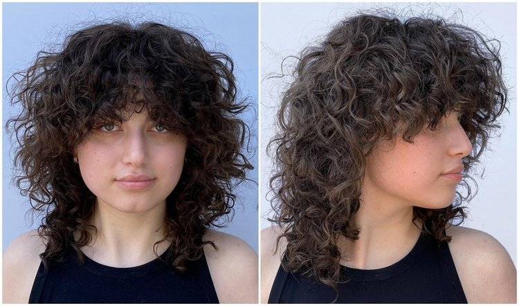 Coafura pentru parul cret si fata rotunda