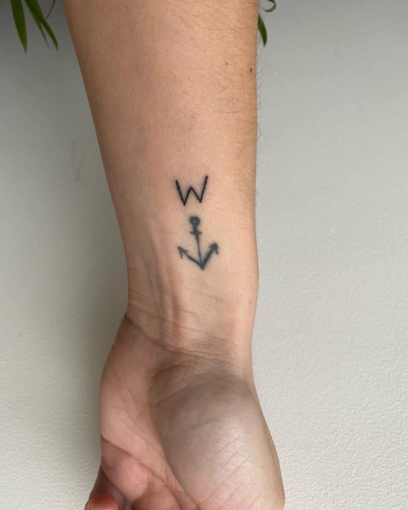 Tatouage d'ancre minimaliste 1