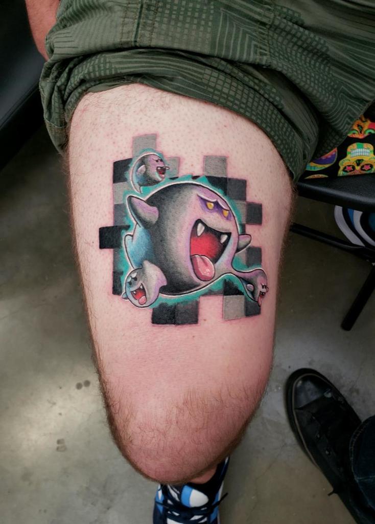 Tatouage de Mario Ghost Boo Diddly