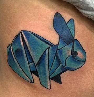 Triušio tatuiruotė „Origami“