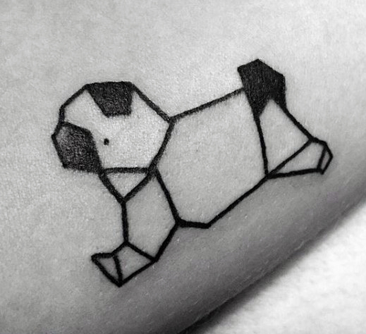 Slatka mala tetovaža origami psa