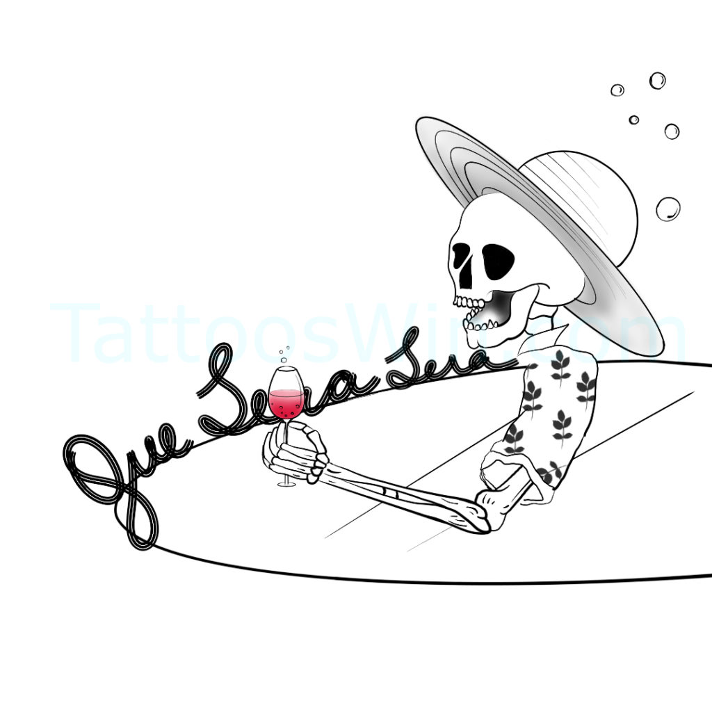 Que Sera Sera Skull Tattoo Design