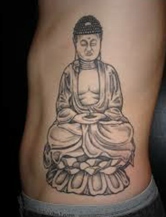 Budos meditacijos tatuiruotė, vaizduojanti jėgą.