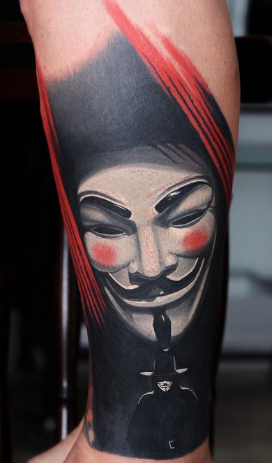 V za Vendetta masko tetovažni rokav