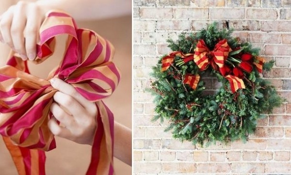 Legarea arcului colorat Decorarea coroanei de Crăciun de iarnă Arcul colorat design individual decorare Crăciun Advent în timpul iernii