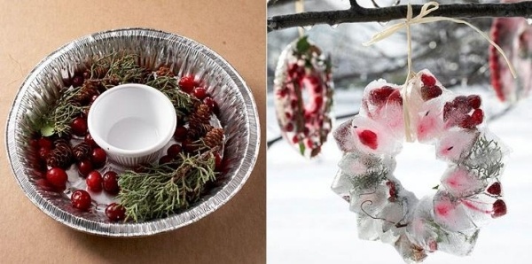 Decorare-coroană-înghețare-rețete-idei de Crăciun-obiecte de artizanat Coroană decorativă Meșteșugurile Adventului înghețează-lăsăm rețete-idee de Crăciun