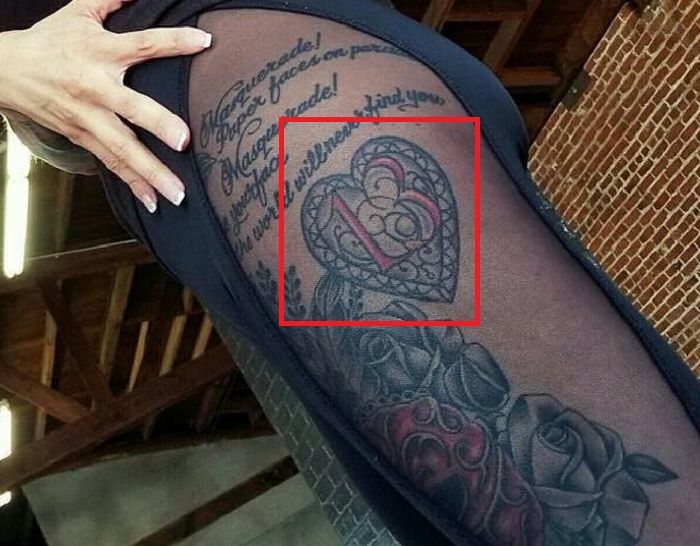 Tetovaža stegna Anna Bell Peaks