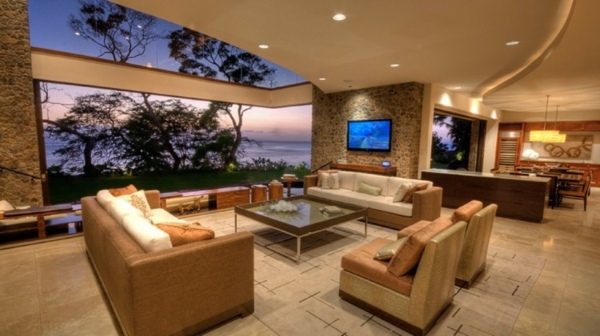 hawaii reședință de lux living perete de piatră naturală Hawaii-lux-reședință-living-perete de piatră naturală