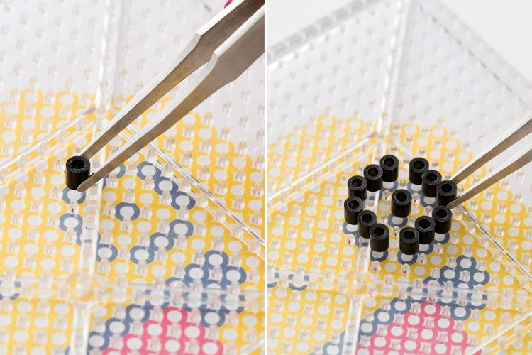 fier-mărgele-bricolaj-negru-mărgele-pensete-inserare placă