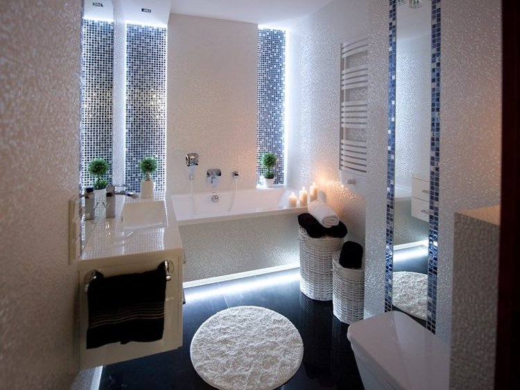 Covoare neobișnuite de baie alb-rotund-led-light-bath-indirect