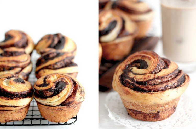 Coaceți brioșe delicioase de ciocolată în cutii de briose rețete-neobișnuite-desert-formă de briose-brioche-ciocolată