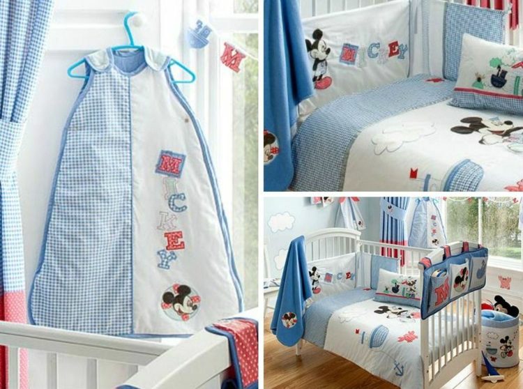 Lenjerie de pat pentru bebeluși Lenjerie de pat pentru copii Mickey Mouse