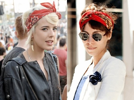 coafuri frumoase cu batista bandana Stil de păr-cu-eșarfă-bandana