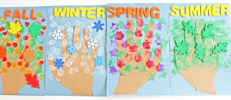 Copiii de 5 ani din anotimpuri explică cu poze