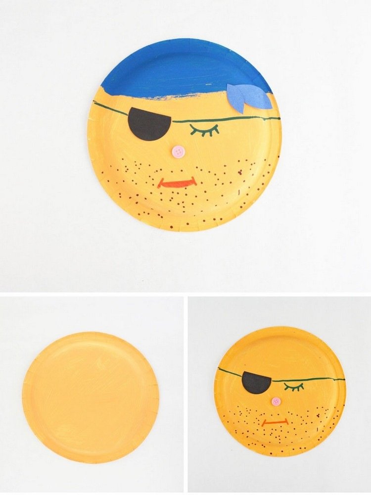 Meșteșuguri pentru copiii preșcolari pirat din farfurie de hârtie